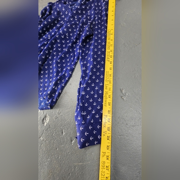 ♥️ EXPRESS PORTOFINO SHIRT BUTTON DOWN - NAVY BLUE ANCHOR PRINT WOMEN'S SIZE S|P - Picture 14 of 14